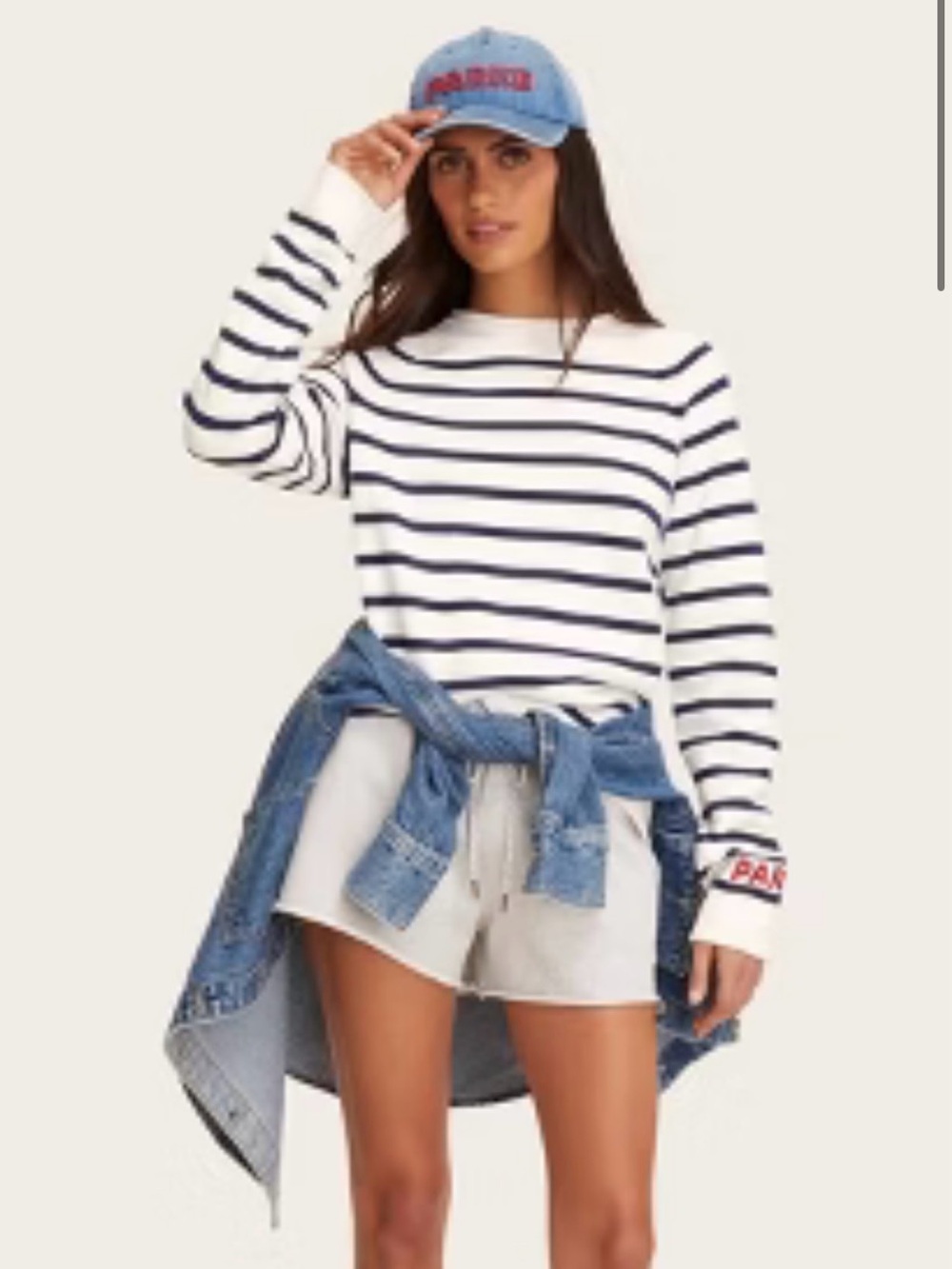 PARKE x TARGET Striped Long-Sleeve Boatneck Top - White & Navy